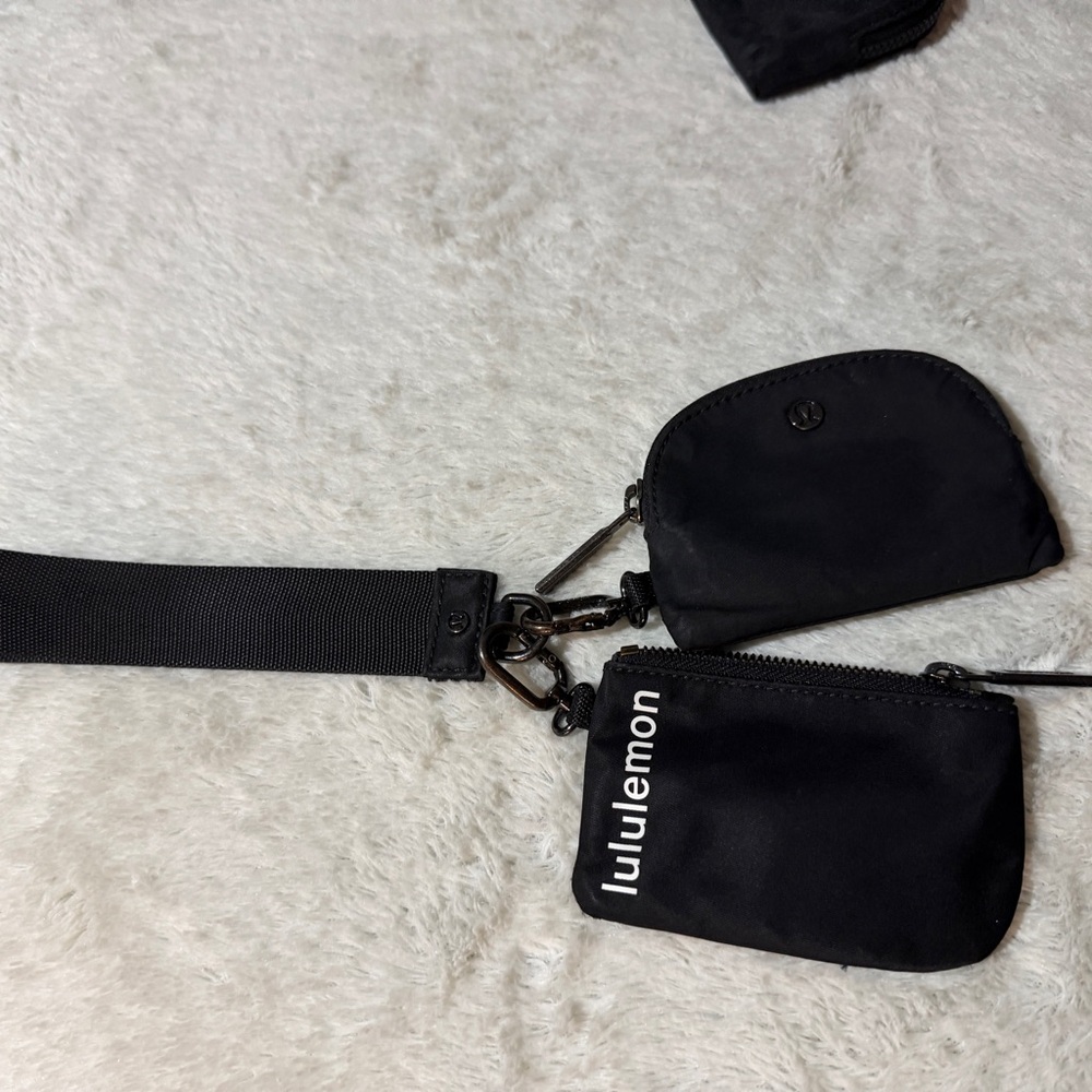 lululemon athletica Black Card Case and Wristlet Set